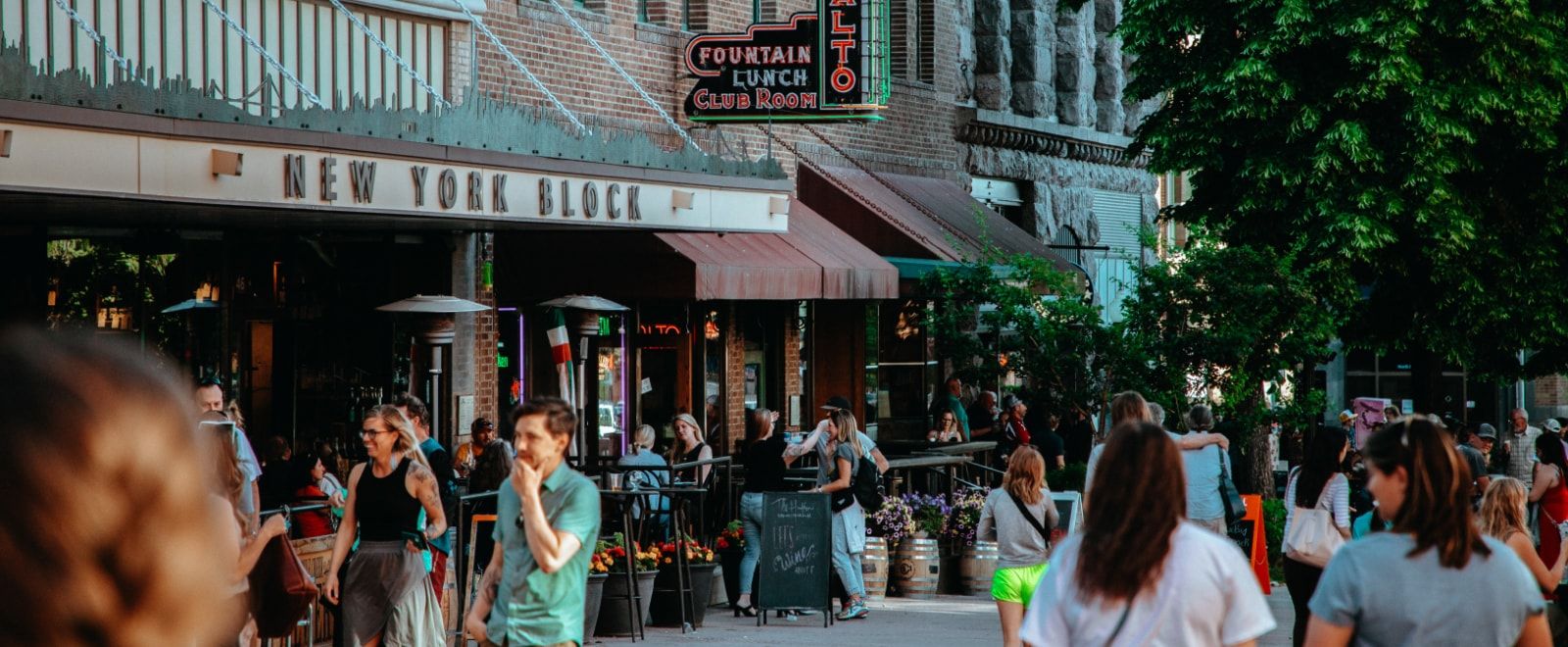 People walking downtown Helena.